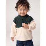 Sweat b�b� gar�on col montant vert sapin