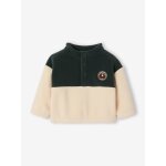 Sweat b�b� gar�on col montant vert sapin