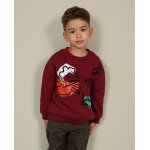 Sweat b�b� gar�on en molleton chaud � imprim� animaux rouge