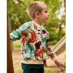 Sweat b�b� gar�on en molleton doux � motif animaux de la savane beige