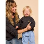 Sweat b�b� l�opard coeur print� capsule famille gris fonc�
