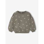 Sweat bb en molleton imprim kaki