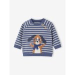 Sweat b�b� en molleton ray� bleu