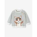 Sweat b�b� en molleton ray� vert