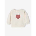 Sweat bb avec motif en bouclettes cru