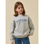 Sweat brod� fille - collection junior gris chine
