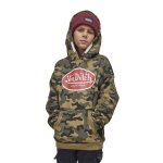 Sweat camo � capuche relax fit kool vert / rouge / blanc