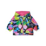 Sweat À capuche pour fille avec imprimé spatial multicolore rose Sweat À capuche pour fille avec imprimé spatial multicolore rose