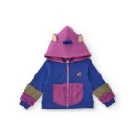 Sweat  capuche pour fille avec dtails en peluche et petites oreilles bleu