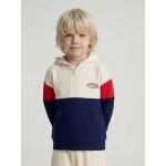 Sweat capuche gar�on colorblock rouge