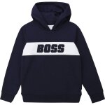 Sweat � capuche gar�on en coton bleu marine