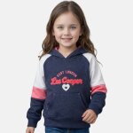 Sweat � capuche imprim�, coupe d�contract�e et manches longues bleu marine