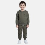 Sweat � capuche avec poche et pantalon de jogging kaki