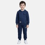 Sweat � capuche avec poche et pantalon de jogging marine