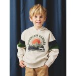 Sweat capuche print plac blanc chin