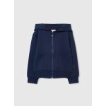 Sweat � capuche zipp� bleu
