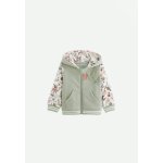 Sweat  capuche zipp enfant en molleton abou kaki