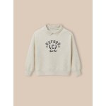Sweat col polo en coton biologique avoine chine Sweat col polo en coton biologique avoine chine