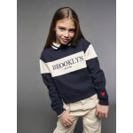 Sweat col polo fille marine