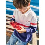 Sweat col polo manches longues encre