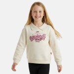 Sweat col rond imprim�, coupe d�contract�e, manches longues et d�tails brod�s �cru