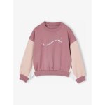 Sweat colorblock sport fille vieux rose