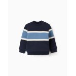 Sweat en coton avec bloc de couleurs bleu