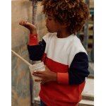 Sweat en coton avec blocs de couleur rouge