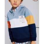 Sweat en coton  capuche et colour block bleu clair