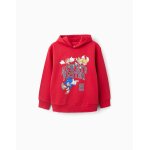 Sweat en coton capuche sonic rouge