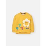 Sweat en coton avec dessin frontal jaune