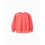 Sweat en coton avec �paules tombantes corail clair