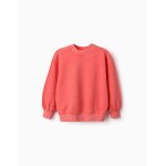Sweat en coton avec �paules tombantes corail clair
