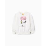 Sweat en coton avec Épaules tombantes snoopy beige clair Sweat en coton avec Épaules tombantes snoopy beige clair