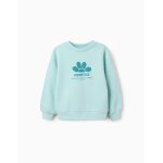 Sweat en coton avec imprim� always inspired bleu clair