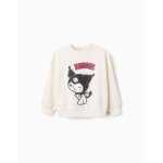 Sweat en coton avec imprim� kuromi kuromi beige clair