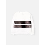 Sweat en coton avec paillettes blanc Sweat en coton avec paillettes blanc