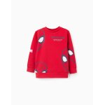 Sweat en coton peign� avec imprim�s spider - man rouge