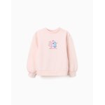 Sweat en coton peign� � imprim�s stitch et angel rose clair