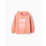 Sweat en coton polyester peign avec capuche orange clair