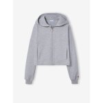 Sweat court zipp� � capuche fille gris chin�