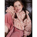 Sweat fille à capuche en sherpa rose poudré Sweat fille à capuche en sherpa rose poudré