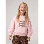 Sweat fille col rond rose p�le