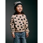 Sweat fille col rond taupe