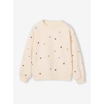 Sweat fille manches longues �cru