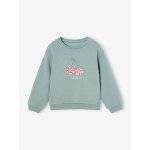 Sweat fille motif imprim vert de gris