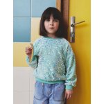 Sweat fille � sequins turquoise