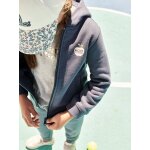 Sweat fille zipp  capuche sport bleu