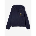 Sweat fille zipp  capuche sport marine