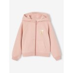 Sweat fille zipp  capuche sport rose